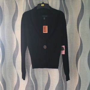 Cable and gauge black sweater.